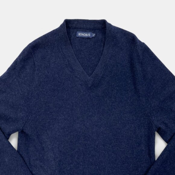 Bonobos Men's Blue Cashmere V-Neck Long Sleeve Sweater Size Small - Picture 4 of 8